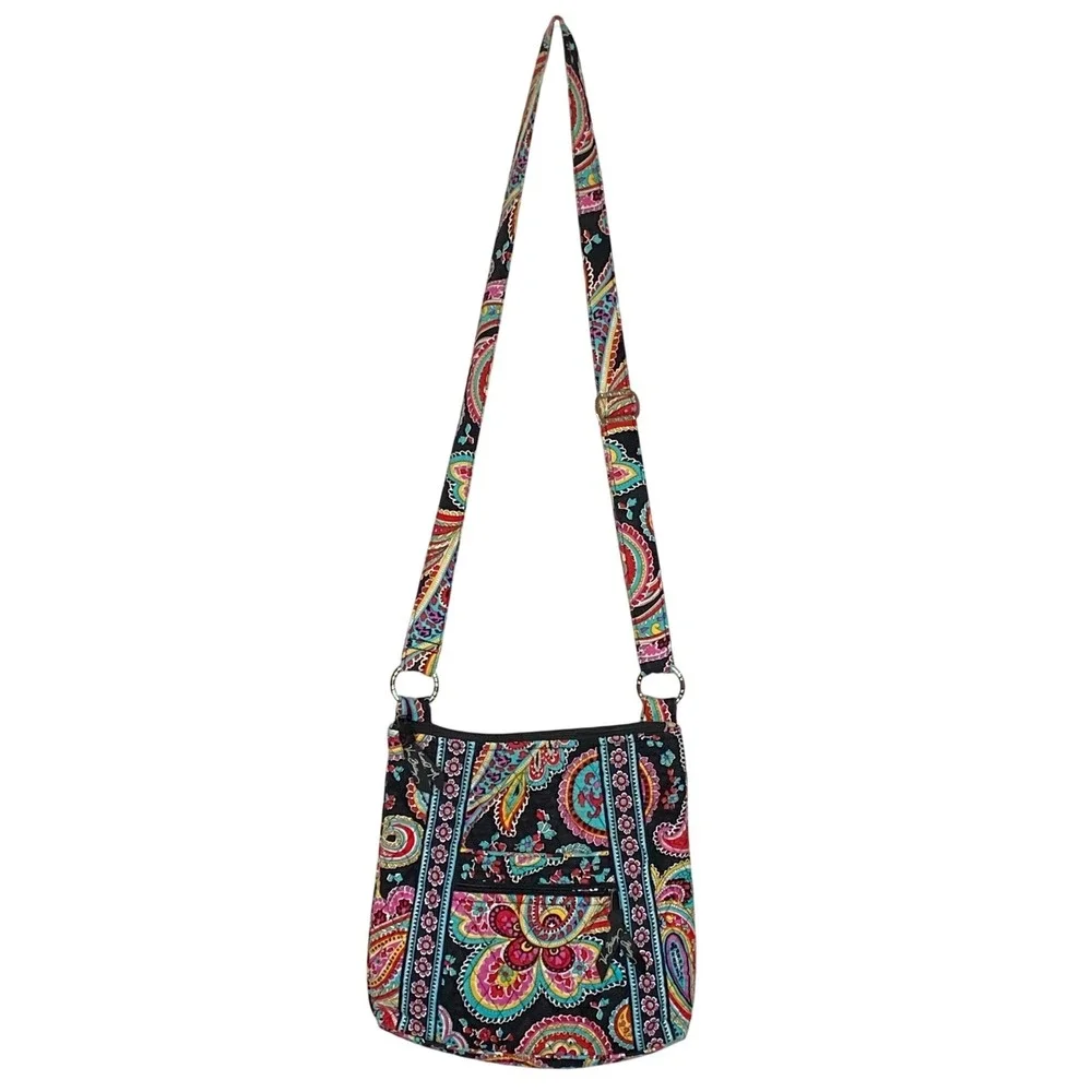 Vera Bradley Womens Parisian Paisley Crossbody Bag Floral Quilted Boho Casual